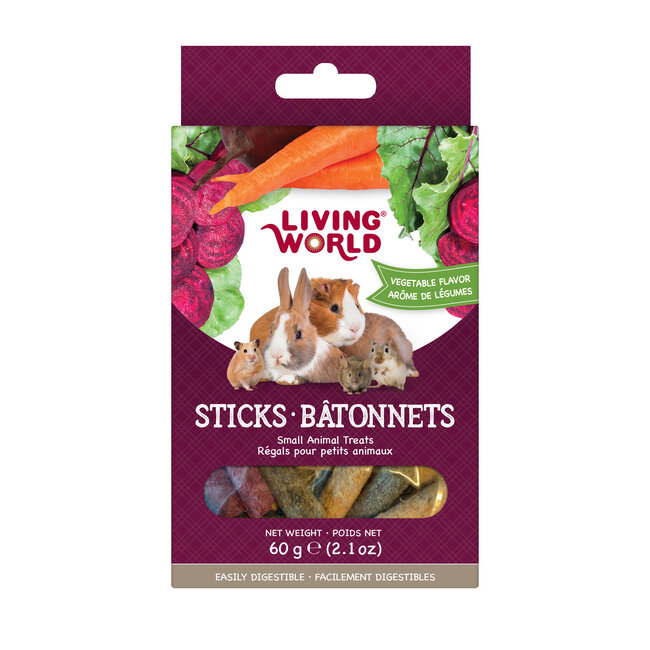 Living World Small Animal Sticks Vegetable Flavour 60g (2.1oz)