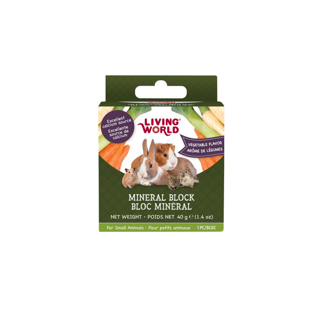 Living World Small Animal Mineral Block Vegetable Flavour Small 40g (1.4oz)