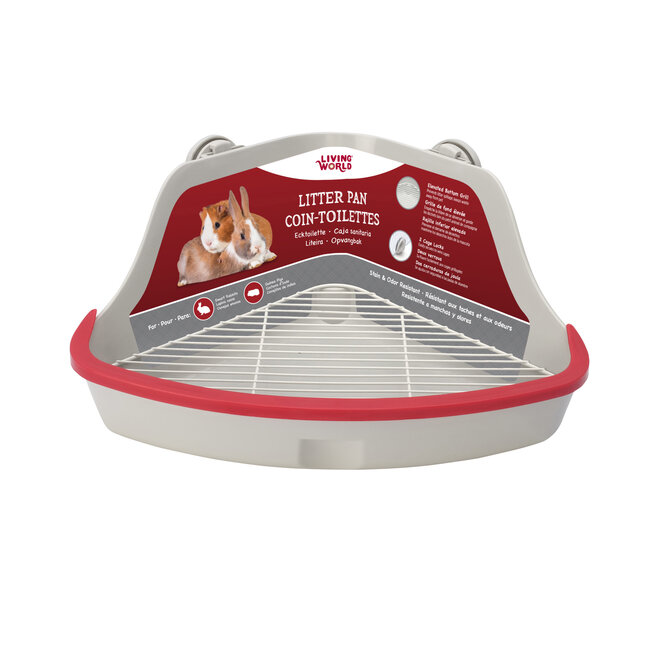 Living World Small Animal Corner Litter Pan - Gray - Small