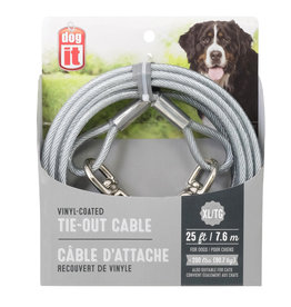 DogIt Tie-Out Cable Clear X-Large 7.6m (25')