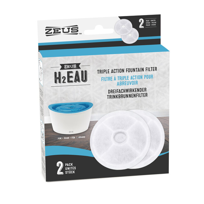 Zeus Triple Action Fountain Filters - 2 pack