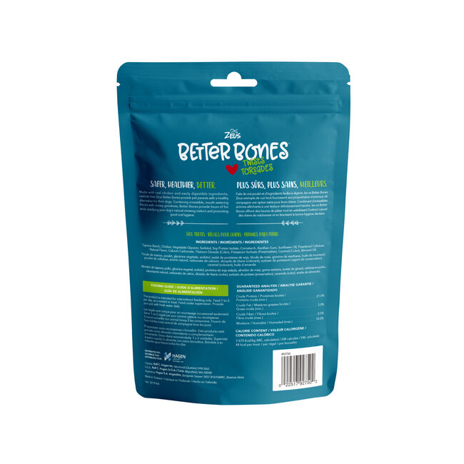 Zeus Better Bones Peanut Butter Flavour Chicken Wrapped Twists 5" 10 pk