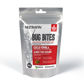 Nutrafin Bug Bites Cichlid Formula Medium to Large Fish 5-7mm pellets 450g
