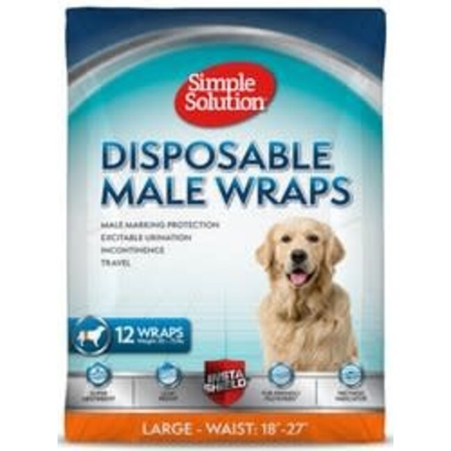 Simple Solution Disposable Male Wrap Size Large 12pk