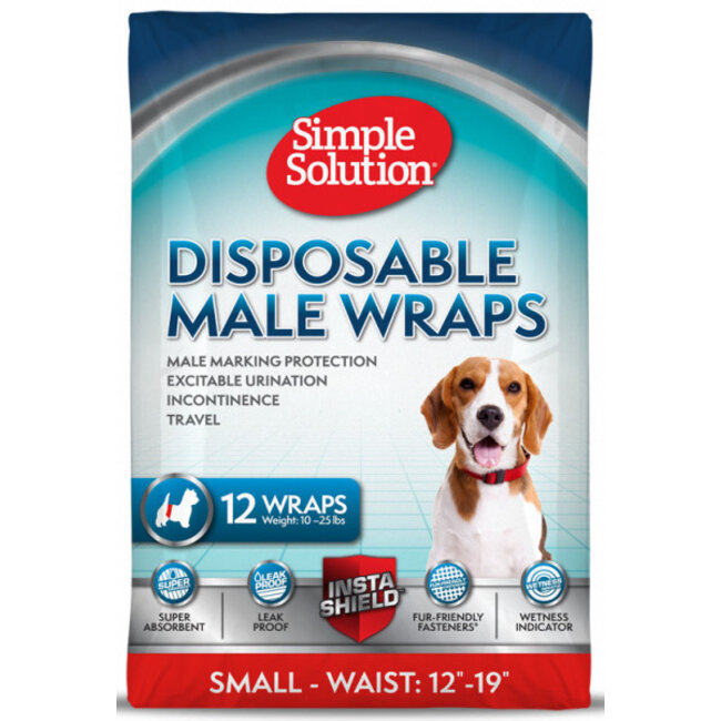 Simple Solution Disposable Male Wrap Size Small 12pk