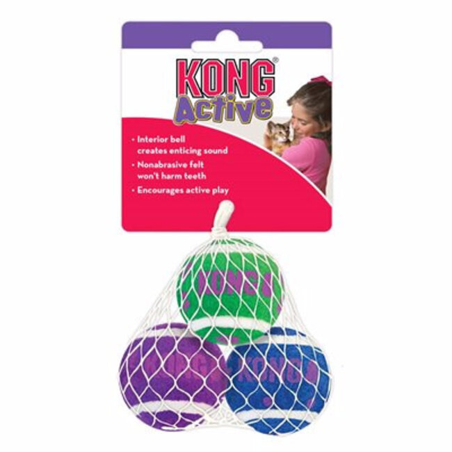 Kong Active Cat Tennis Balls with Bells