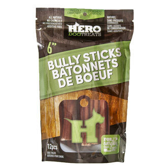 Hero Dog Treats Dehydrated Beef Pizzle 6-inch 12 Pack
