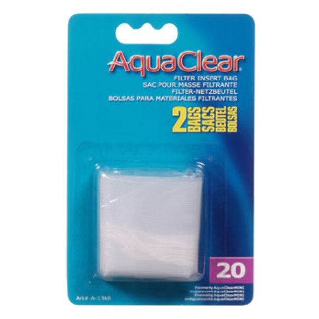 Nylon Filter Media Bags for AquaClear 20 - 2 Pack