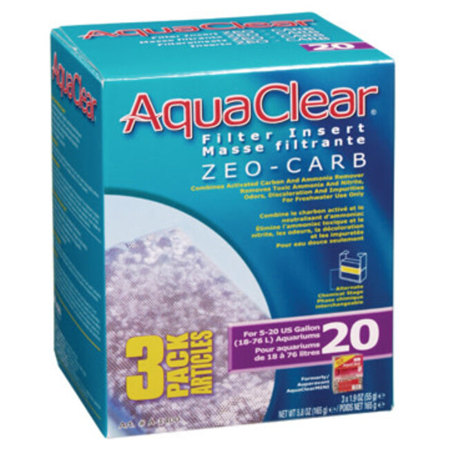 AquaClear 20 Zeo-Carb Filter insert 3 Pack 165g