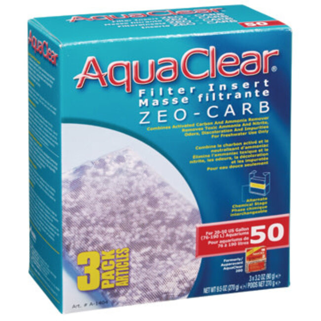 AquaClear 50 Zeo-Carb Filter insert 3 Pack 270g