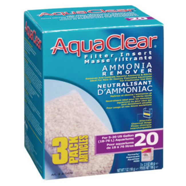 AquaClear 20 Ammonia Remover Filter Insert 3 pack 198g