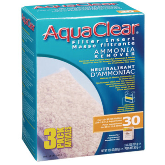 AquaClear 30 Ammonia Remover Filter Insert 3 Pack 363g