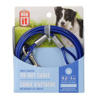 DogIt Tie-Out Cable Blue Medium 3m (10')