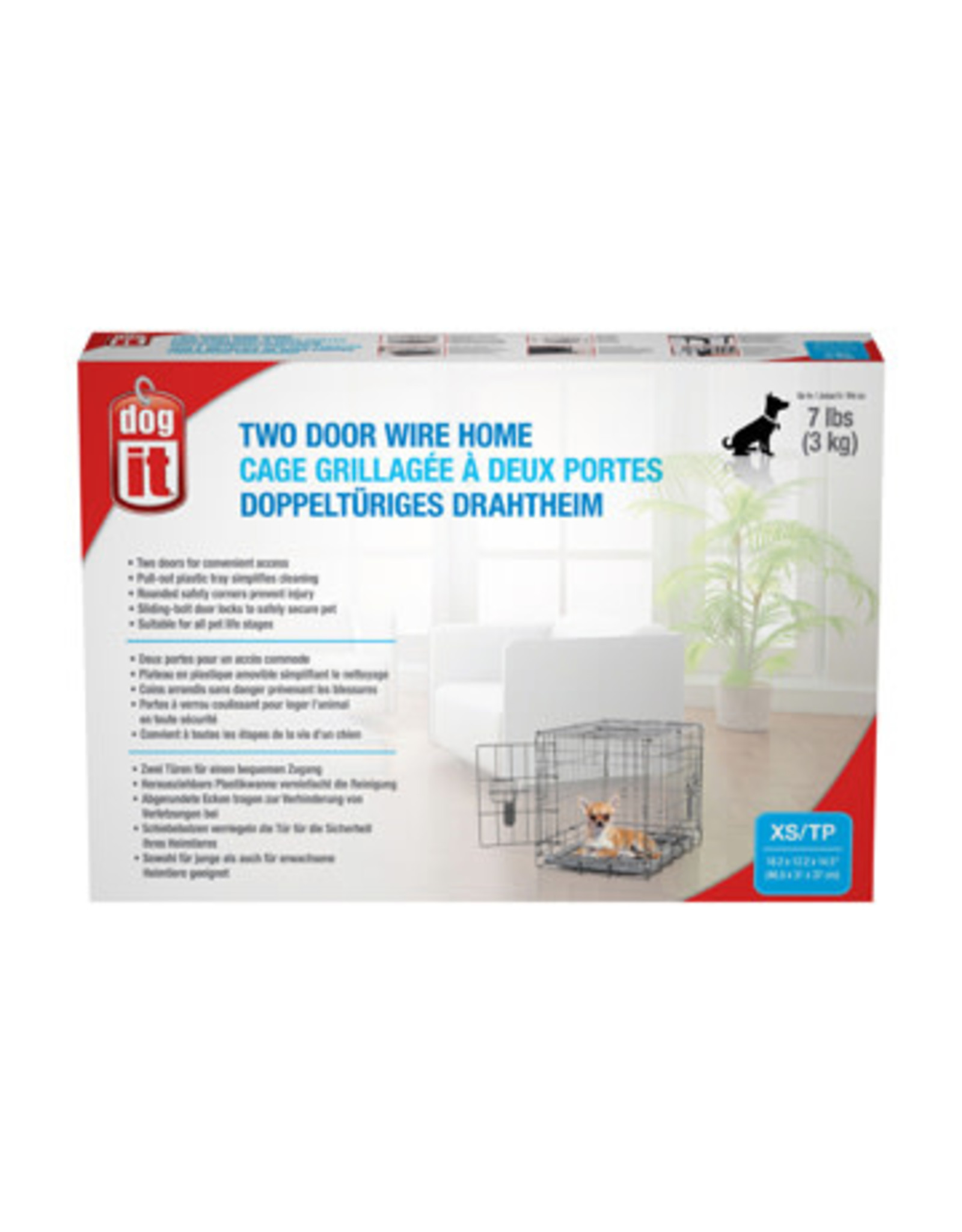 DogIt Two Door Wire Crate X-Small 46.5x31x37cm (18.2x12x14.5")