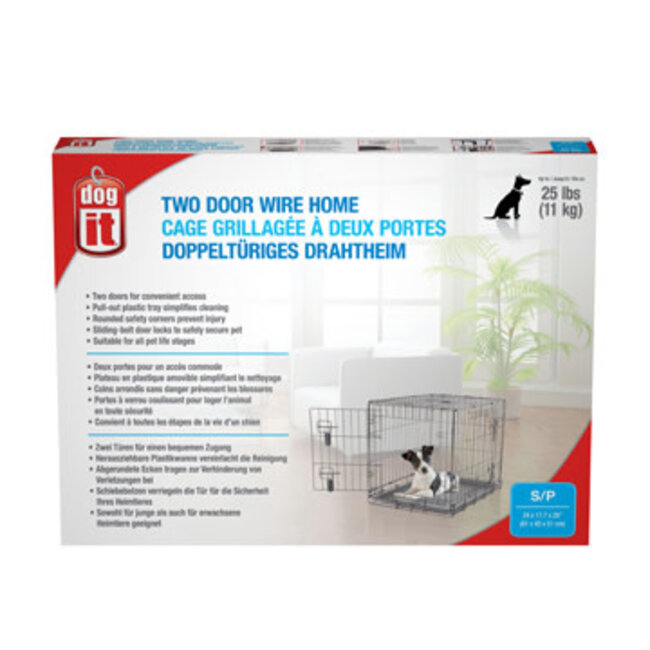 Two Door Wire Crate Small 61x45x51cm (24x17.5x20")