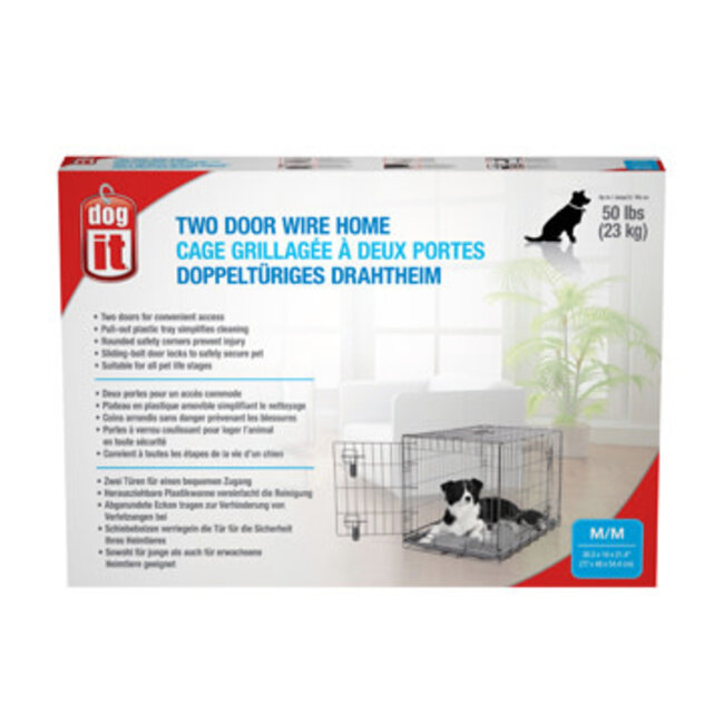 Two Door Wire Crate Medium 77x48x54.5cm (30x19x21.5")