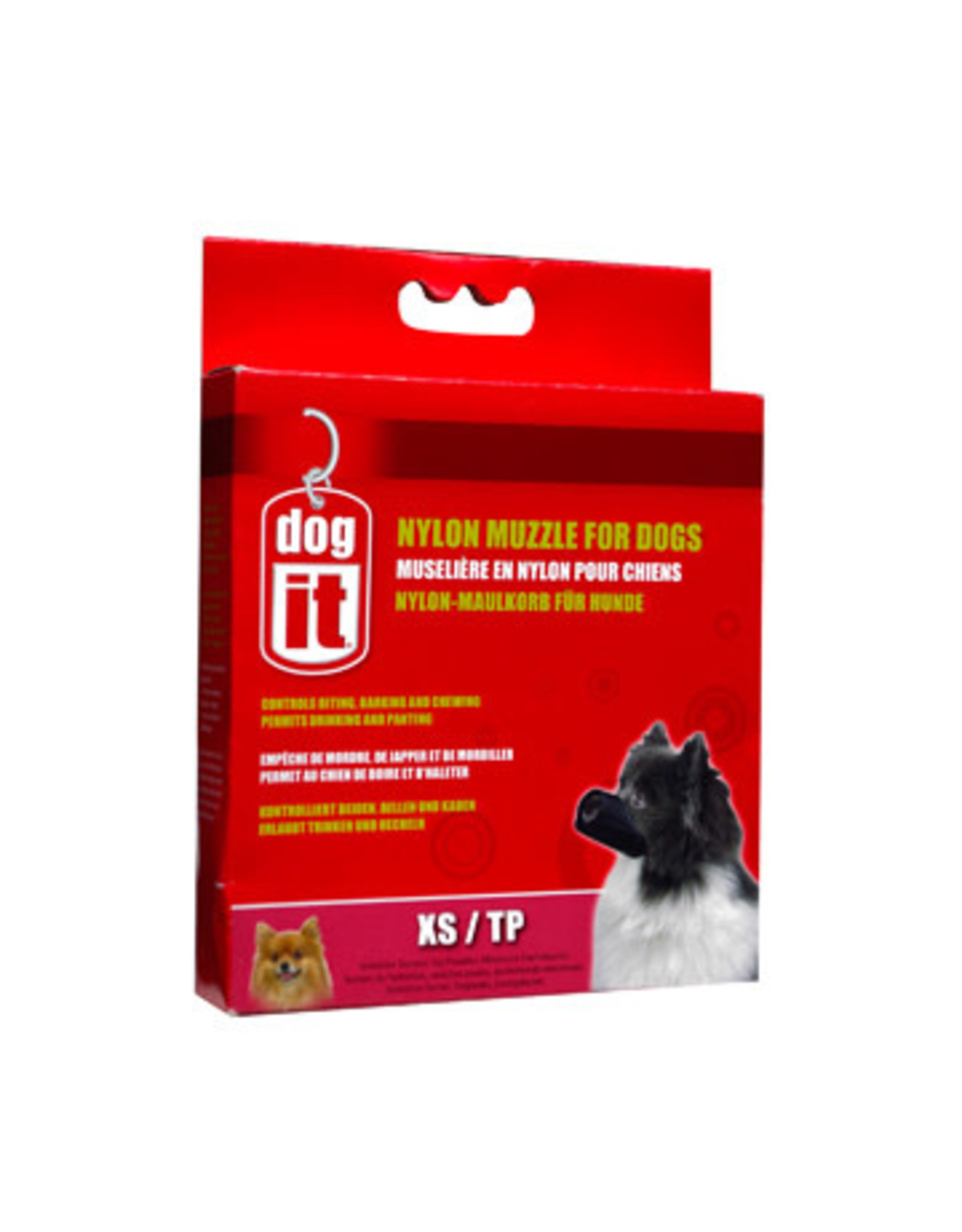 DogIt Nylon Dog Muzzle Black X Small (10cm/3.9")