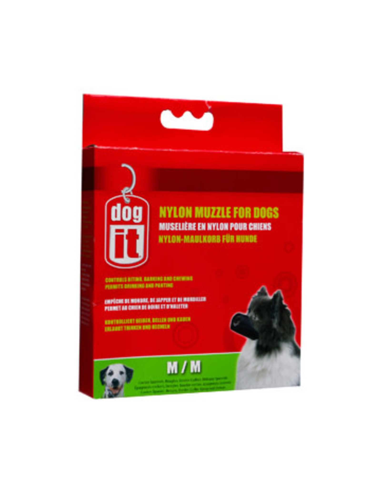 DogIt Nylon Dog Muzzle Black Medium (14cm/5.5")