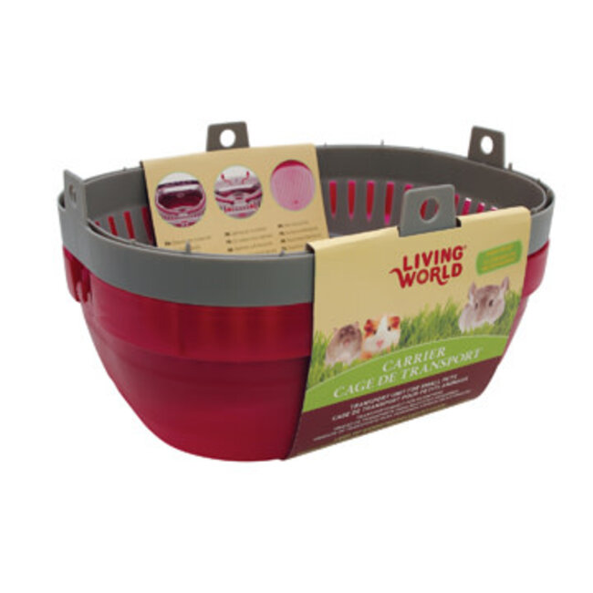 Carrier for Small Pets - Large - Red/Grey