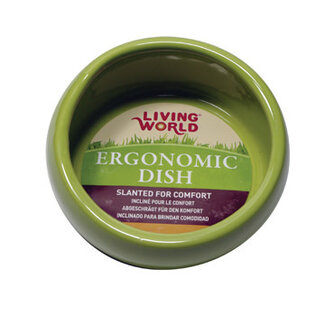 Living World Ergonomic Dish - Small - 120 mL (4.22 oz) - Green/Ceramic