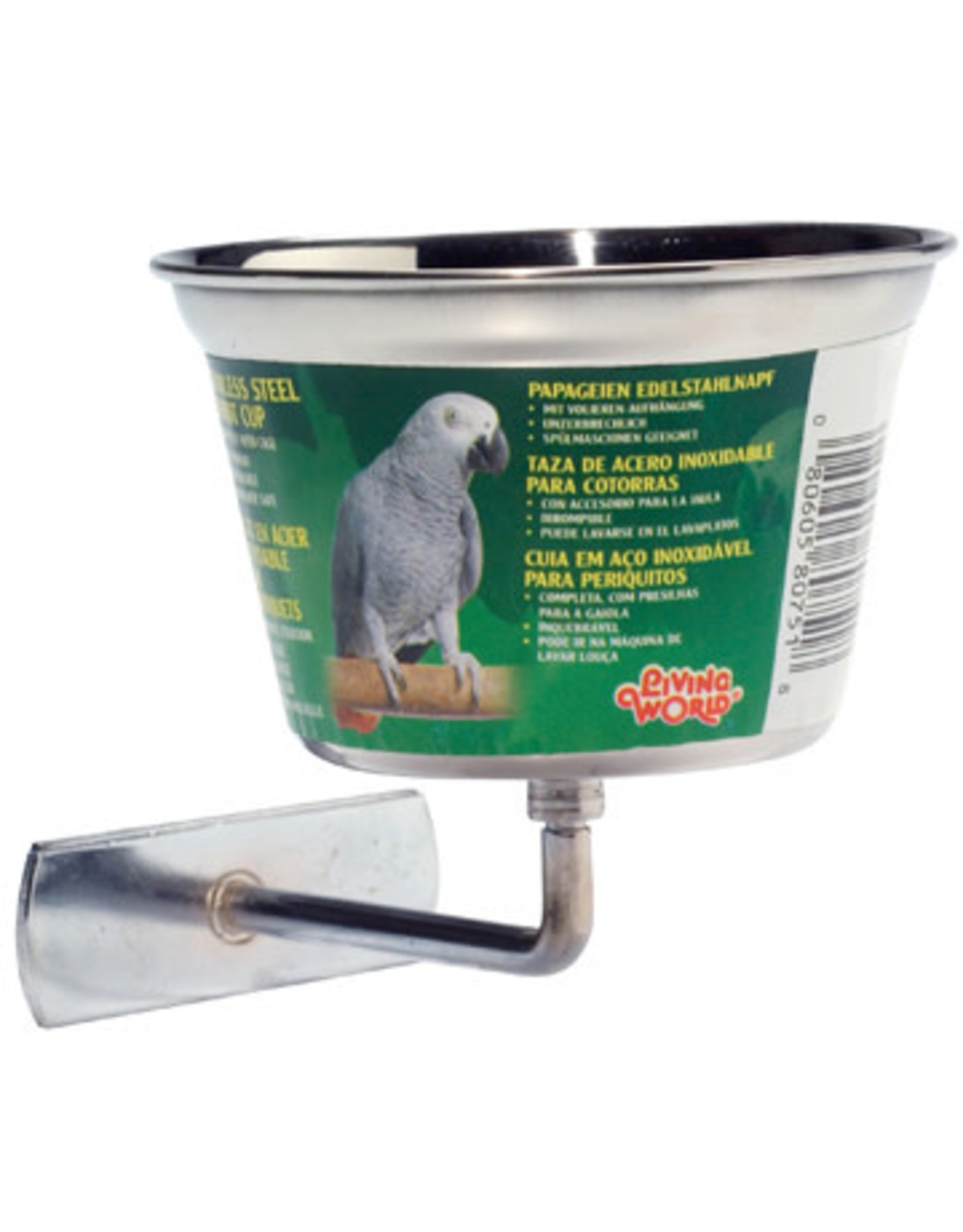 Living World Living World Stainless Steel Parrot Cup - Medium - 480 ml (16 oz)