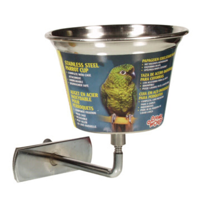 Living World Stainless Steel Parrot Cup - Small - 360 ml (12 oz)