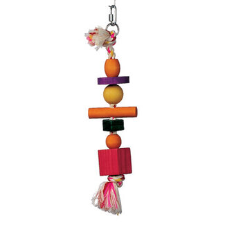 Living World Junglewood Bird Toy Rope with 3 beads, 2 blocks, 1 cylinder & 1 peg with hanging clip