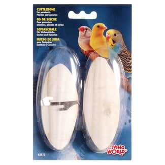 Living World Cuttlebone with Holder - Small - 12.5 cm (5") - Twinpack