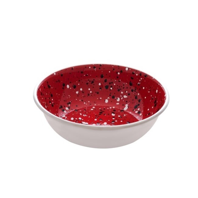 Stainless Steel Non-Skid Bowl Red Speckle 950ml