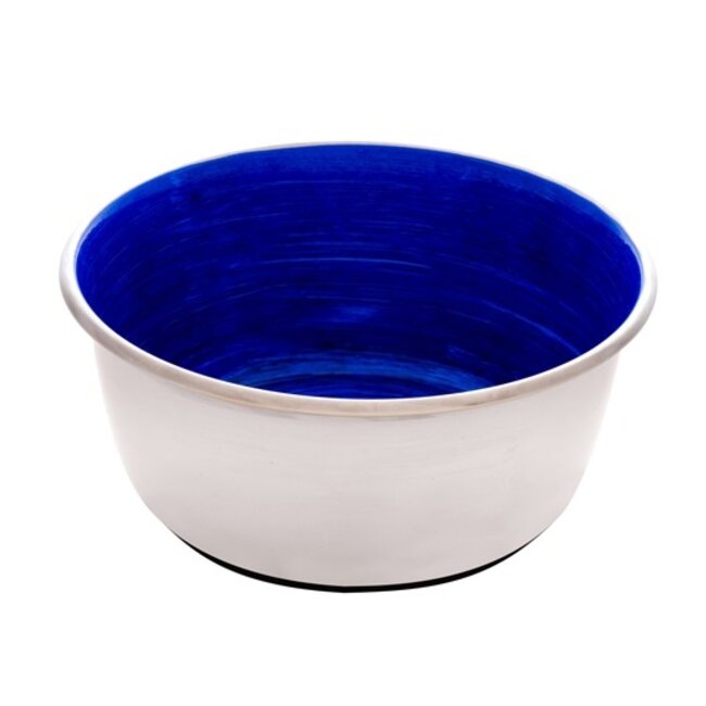 Stainless Steel Non-Skid Bowl Blue Swirl 950ml