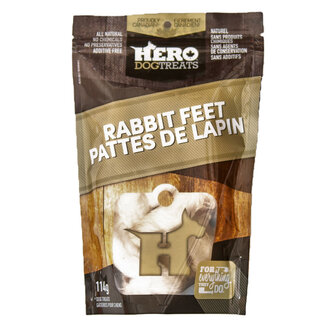Hero Dog Treats Dehydrated Rabbit Feet 114g