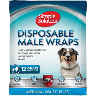 Simple Solution Simple Solution Disposable Male Wrap Size Medium 12pk