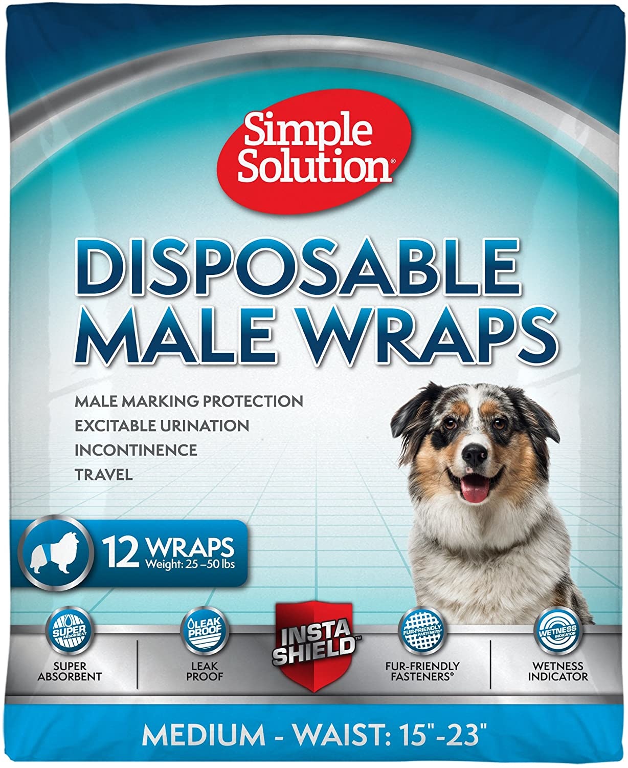 Simple Solution Disposable Male Wrap Size Medium 12pk Western