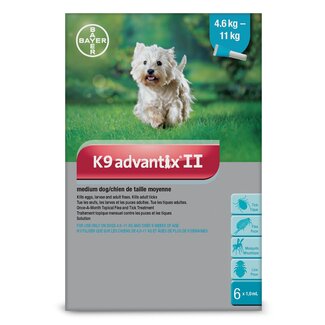 Bayer K9 Advantix II - 4.6kg - 11kg, 6 doses