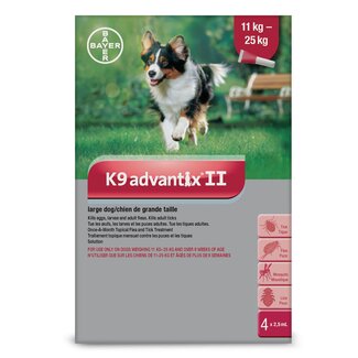 Bayer K9 Advantix II - 11kg - 25kg, 4 doses