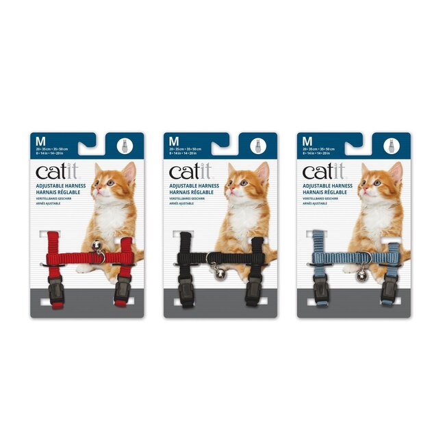 Adjustable Nylon Cat Harness Assorted Colours