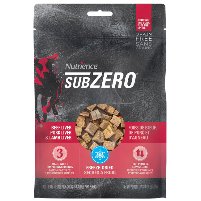 Subzero Freeze-Dried Prairie Red Treats - Beef Liver, Pork Liver and Lamb Liver - 90 g (3 oz)