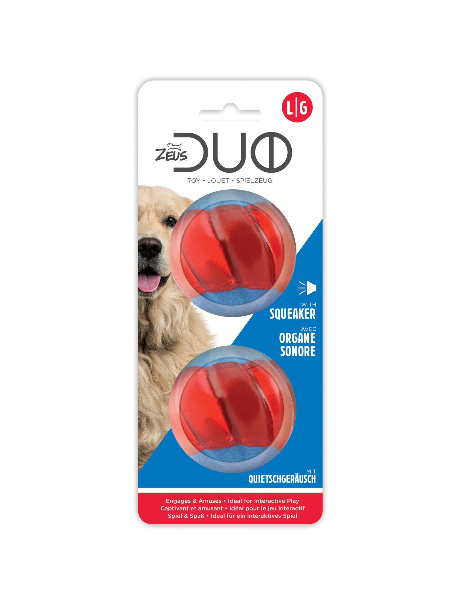 DogIt Duo Ball, 6.3cm w Squeaker, 2pk