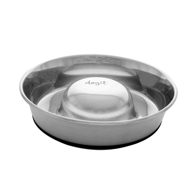 Dogit Stainless Steel Non-Skid Slow Feed Dog Bowl - 1.7 L (57.5 fl.oz.)