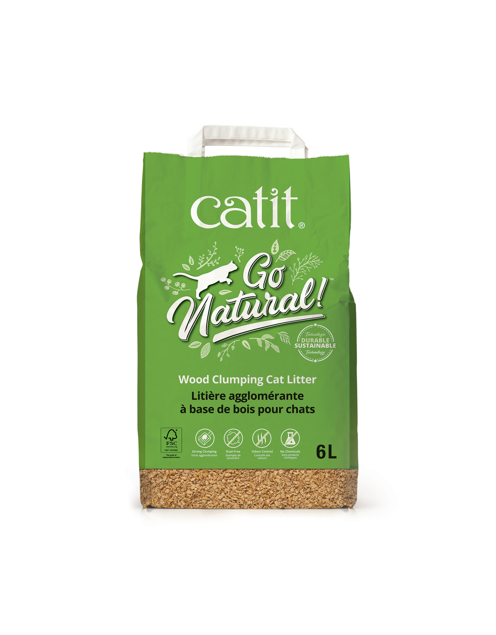CatIt Go Natural! Wood Clumping Cat Litter 6L