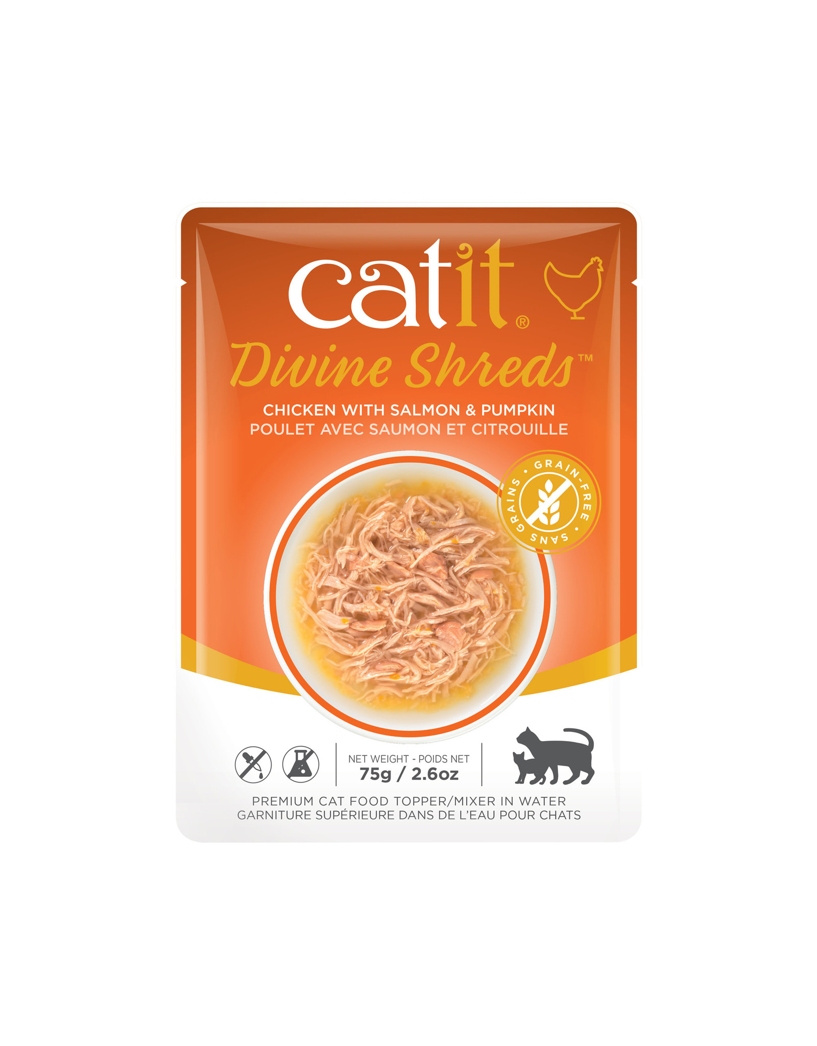 CatIt Divine Shreds - Chicken with Salmon & Pumpkin - 75g Pouch