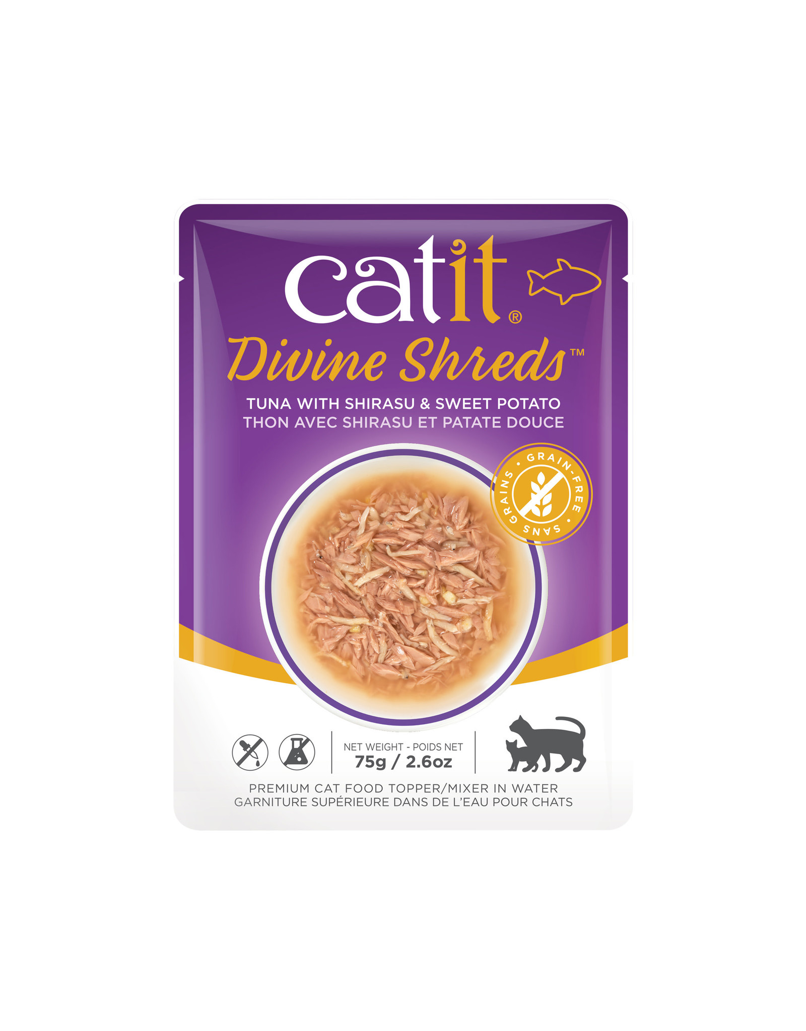 CatIt Divine Shreds - Tuna with Shirasu & Sweet Potato - 75g Pouch