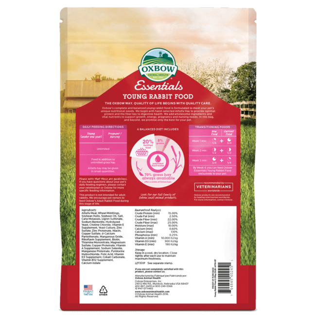 Oxbow Essentials Young Rabbit Food 11.34kg
