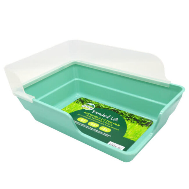 Oxbow Enriched Life Rectangle Litter Pan with Removable Shield