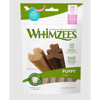 Whimzees Whimzees Puppy X-Small/Small Dental Chews for Dogs 30 Count Bag