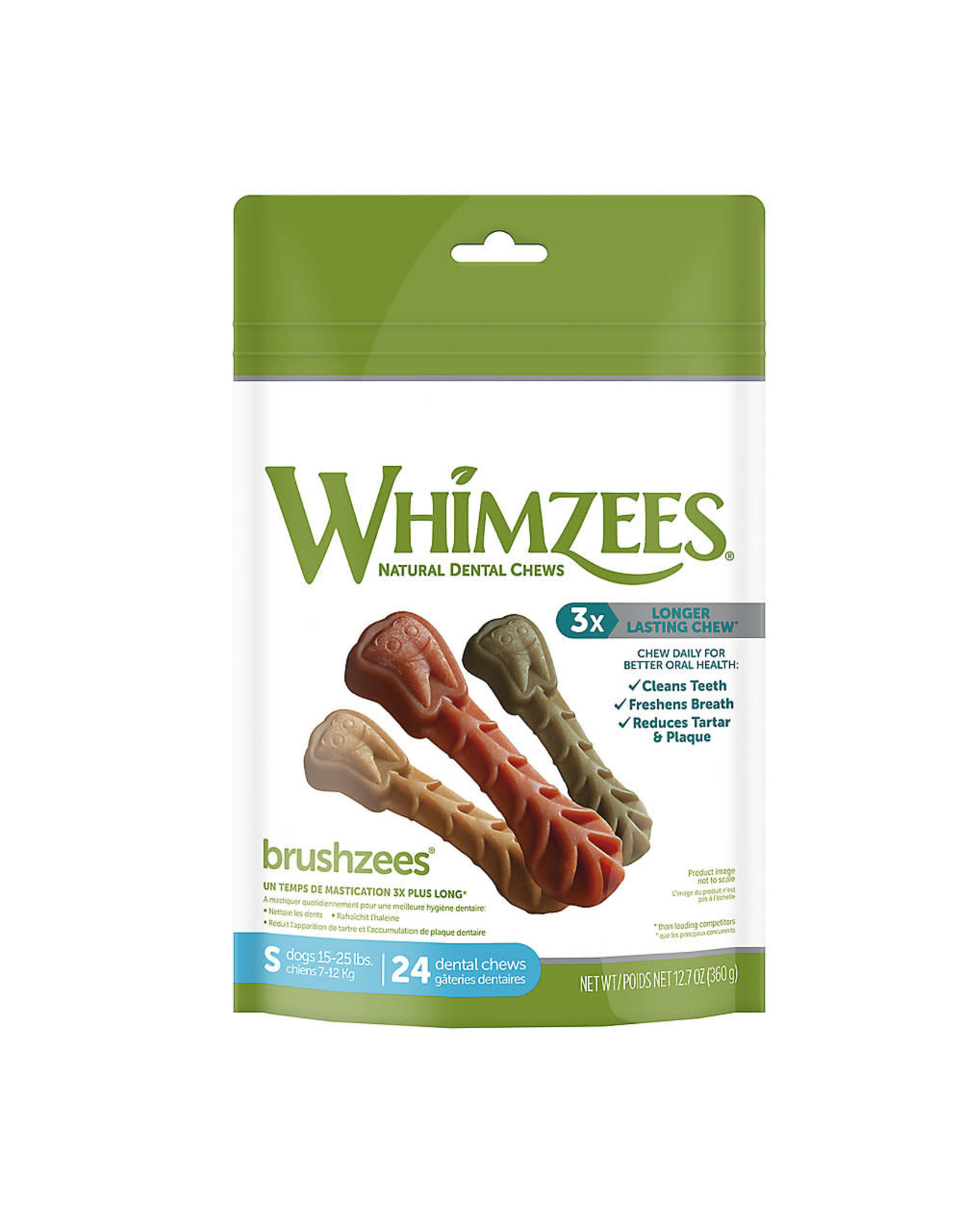 Whimzees Whimzees Brushzees Small Dental Chews for Dogs 24 Count Bag