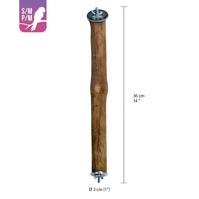 Rattan Corner Perch for Small/Medium Parrots 3cm (1") diameter x 36cm (14 ") L