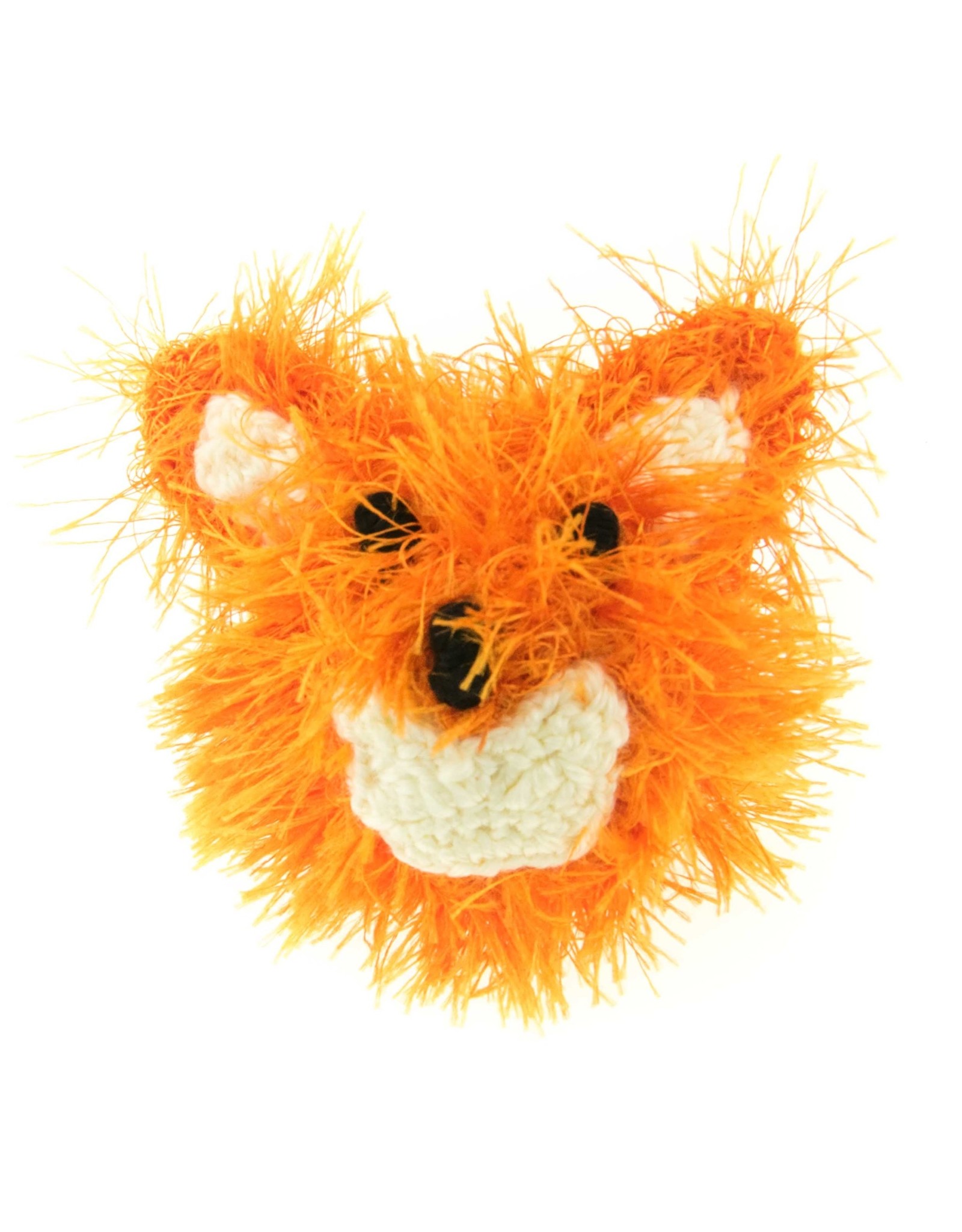 Oomaloo Handmade Squeaky Toy Fox Head Ball Medium