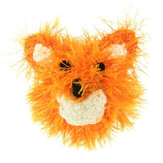 Oomaloo Handmade Squeaky Toy Fox Head Ball Medium