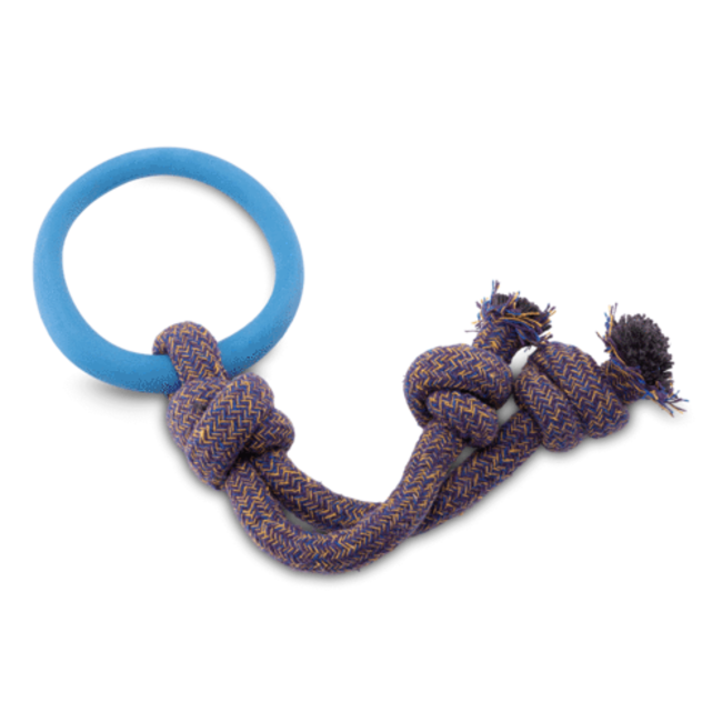 Natural Rubber & Rice Husk Hoop on a Rope Blue Large Vanilla Scent